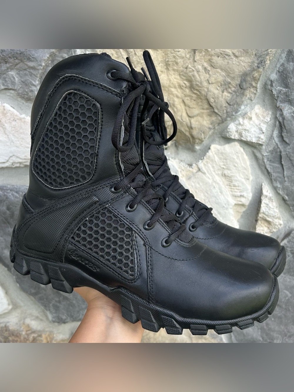 Bates Strike Boots Mens Size 9 Side Zip 8 Inch Waterproof Tactical Black E07008